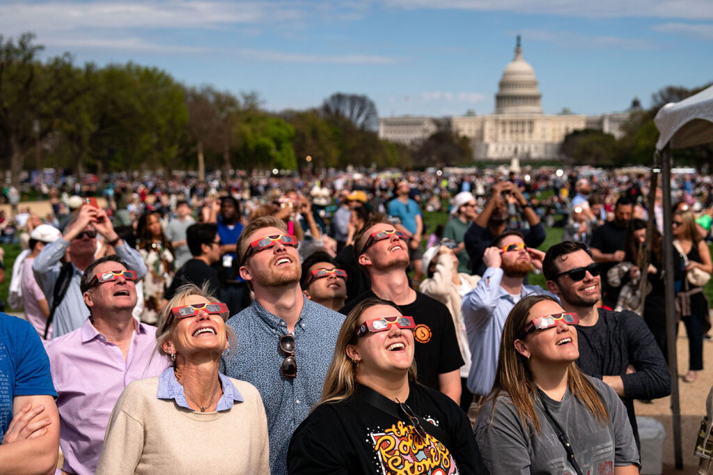 Millions of people spanning Mexico, the US, and Canada cast their gaze skyward on Monday to witness the awe-inspiring spectacle of a total solar eclipse tracing a slender path of darkness across the continent.